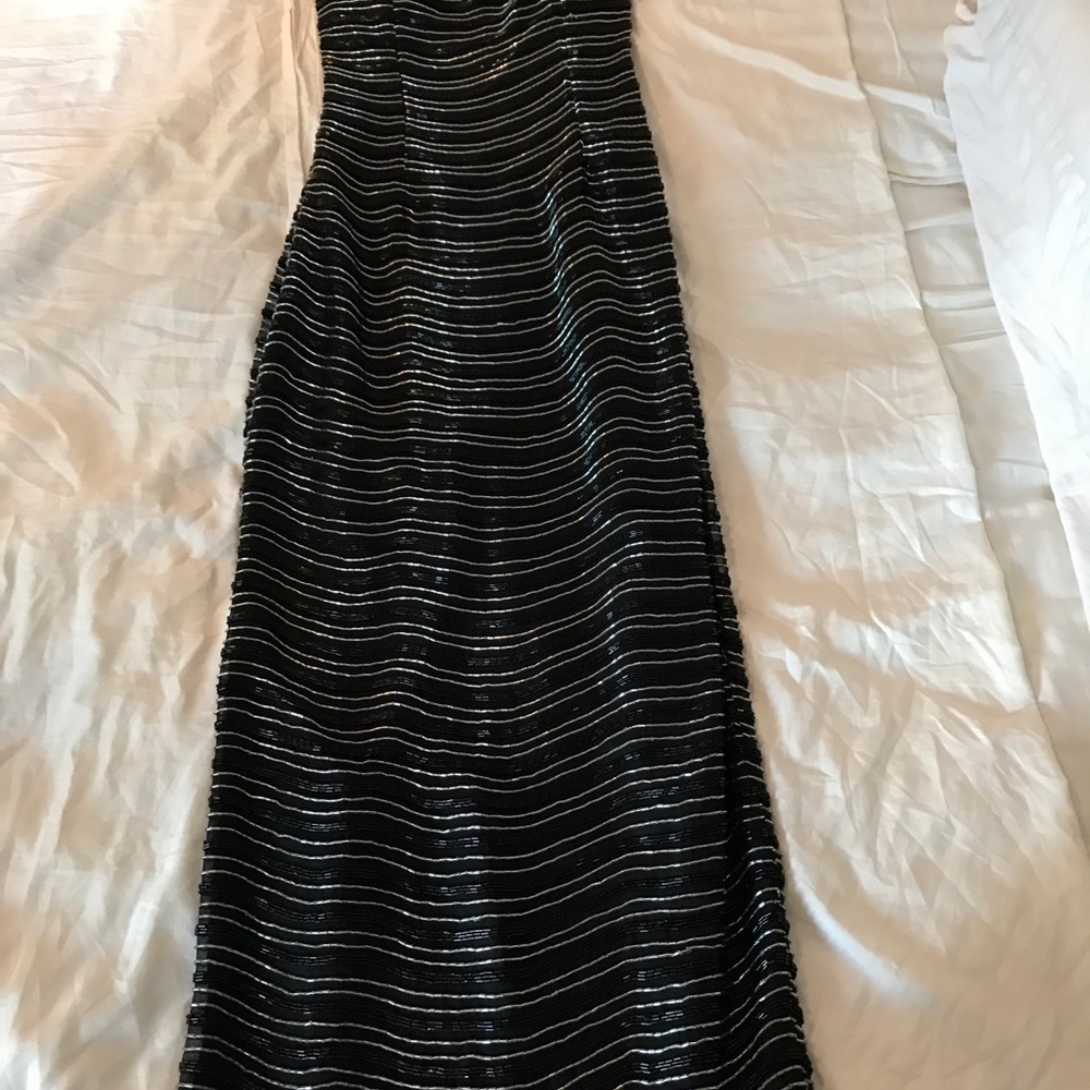 new black with silver metallic sequined dress